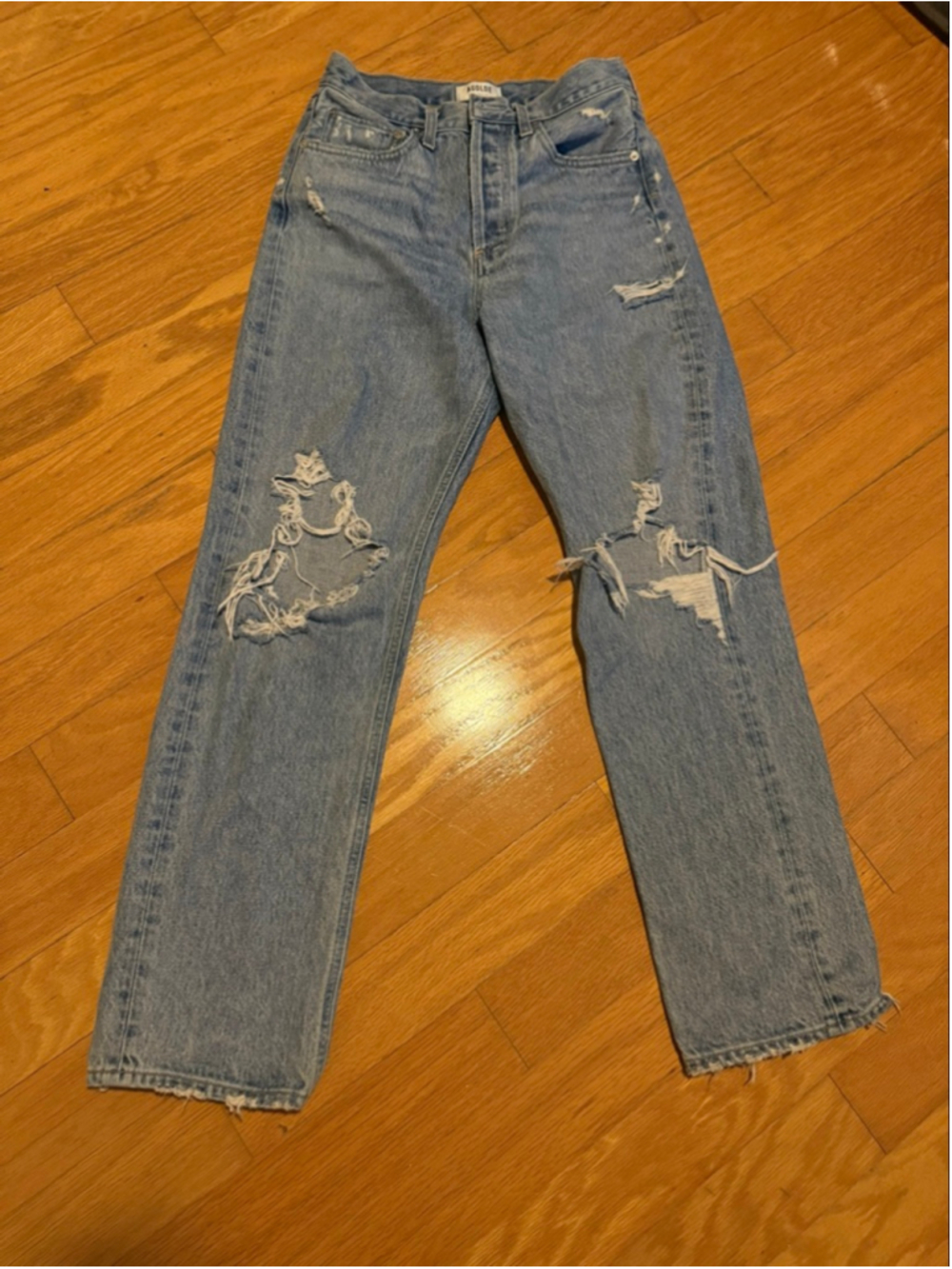Preowned, Women's AGOLDE 90s Mid Rise Loose Fit jeans, light wash, size 24